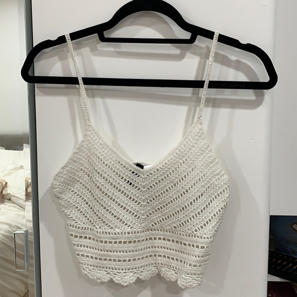 White Crochet Top